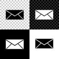 Envelope icon isolated on black, white and transparent background. Email message letter symbol Royalty Free Stock Photo