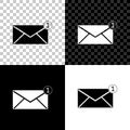 Envelope icon isolated on black, white and transparent background. Received message concept. New, email incoming message Royalty Free Stock Photo