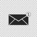 Envelope icon isolated on transparent background. Received message concept. New, email incoming message, sms. Mail Royalty Free Stock Photo