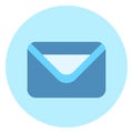 Envelope Icon Mail Post Letter Button On Blue Background