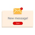 New message notification with envelope icon showing unread messages Royalty Free Stock Photo