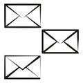 Envelope icon set. Simple mail symbols. Contact email sign. Vector illustration. EPS 10. Royalty Free Stock Photo