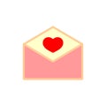 Envelope icon, Valentines Day symbol, graphic design template, love message, vector illustration