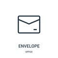 envelope icon vector from office collection. Thin line envelope outline icon vector illustration Royalty Free Stock Photo