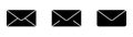 Envelope icons set. Black mail icons. Email symbol. Envelope set. Contact sign