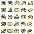 Envelope icons set vector flat