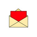 Envelope Ilustration with Red Paper Royalty Free Stock Photo