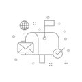 envelope, inbox, letter, post icon. Element of ai icons for mobile concept and web apps. Thin line envelope, inbox, letter, post