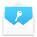 Envelope with key symbol Royalty Free Stock Photo