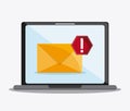 Envelope laptop mail communication icon vector Royalty Free Stock Photo