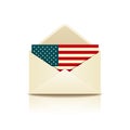 Envelope letter flag of america, vector illustration