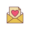 Envelope and Letter with Heart vector creative icon Royalty Free Stock Photo