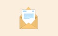 Envelope with letter inside the brown envelope. mailing concept Royalty Free Stock Photo