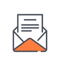 Envelope with letter orange icon