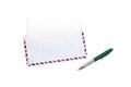 Envelope, letter and pen Royalty Free Stock Photo