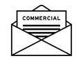 Envelope and letter sign with word commercial as headline