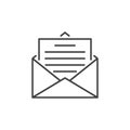 Envelope with Letter vector Email Message concept thin line icon Royalty Free Stock Photo