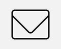 Envelope Line Icon Mail Letter Correspondence Post Postal Email Message App Business Memo Communication Black Vector Sign Symbol