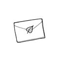 Envelope by mail. Autumn vector illustration icon.