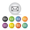 Envelope mail button set Royalty Free Stock Photo