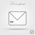 Envelope mail icon. Email message sign. Internet letter symbol. Linear outline icon. Vector Royalty Free Stock Photo