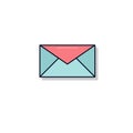 Envelope mail icon paint illustration isolated vector sign symbol logo on white background Royalty Free Stock Photo
