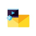 envelope mail with media player video Royalty Free Stock Photo