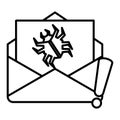 Envelope mail with virus bug Royalty Free Stock Photo