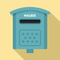 Envelope mailbox icon, flat style Royalty Free Stock Photo