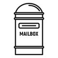 Envelope mailbox icon, outline style Royalty Free Stock Photo