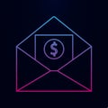 Envelope with money nolan icon. Simple thin line, outline vector of banking icons for ui and ux, website or mobile application