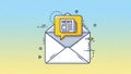 Envelope with News Notification Graphic Illustration Royalty Free Stock Photo