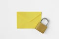 Envelope with padlock - Concept of protection, security and encrypted mail