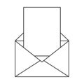 envelope with paper coming out icon Royalty Free Stock Photo