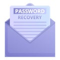 Envelope password recovery icon, cartoon style