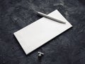 Envelope, pen, metal clip Royalty Free Stock Photo