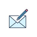 Envelope and Pencil vector Email Edit concept colored icon Royalty Free Stock Photo