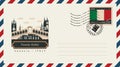 Envelope with postage stamp with Puente Rialto