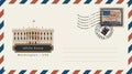 Envelope with postage stamp with White House Royalty Free Stock Photo