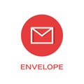 Envelope round flat icon