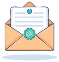 Envelope with Seal Letter Illustration Message Sending Email Communication Correspondence Royalty Free Stock Photo