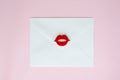 Envelope sealed with a kiss