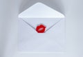 Envelope sealed with a kiss