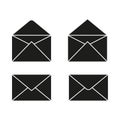 Envelope shape icon. Vector mail symbol. Black letter figure. Geometric form layout. Royalty Free Stock Photo