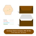 Envelope Size 6.75 x 3.75, Dieline template, And 3D Box, Vector File