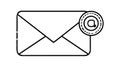Envelope with At Symbol Outline Icon, vector design Generative AI Royalty Free Stock Photo