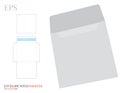 Envelope Template with inserter with die line, Vector with die cut / laser cut layers. White, clear, blank, isolated Envelope mock Royalty Free Stock Photo