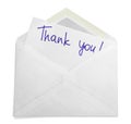 Envelope with Thank You Note Royalty Free Stock Photo