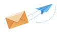 Envelope Transforming into Paper Plane, Message Freedom, vector design Generative AI Royalty Free Stock Photo