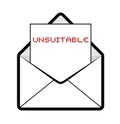 Envelope with unsuitable message